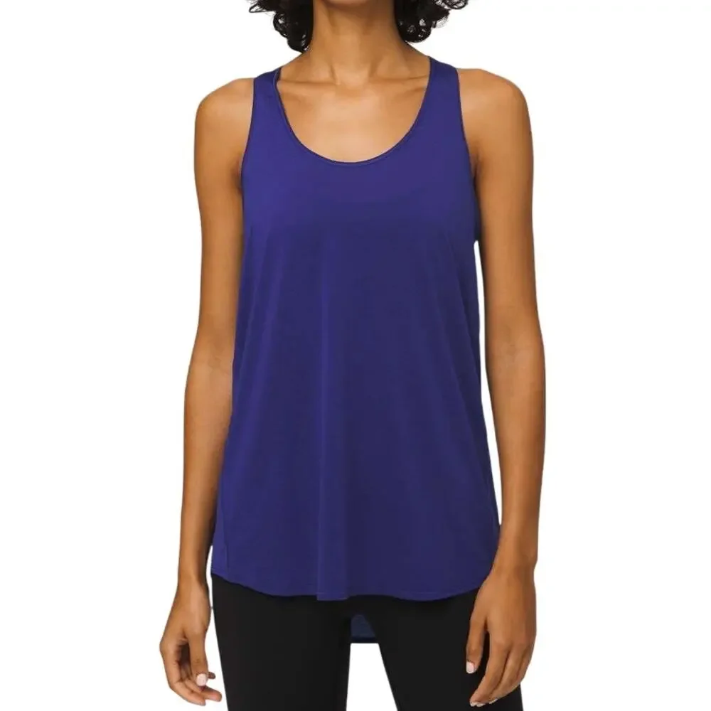 Lululemon Essential Tank Pleated Racerback Cobalt Blue Larkspur S/M Yoga Run Top - Picture 1 of 13